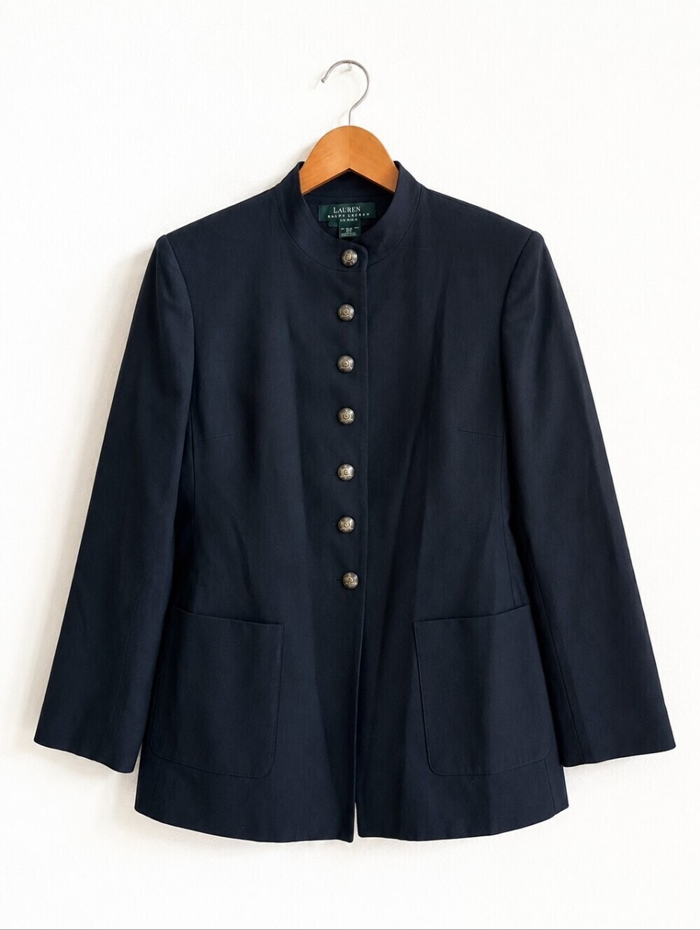 VINTAGE Ralph Lauren Navy Blue Military Style Blazer Jacket Gold Buttons Preppy - Picture 7 of 7